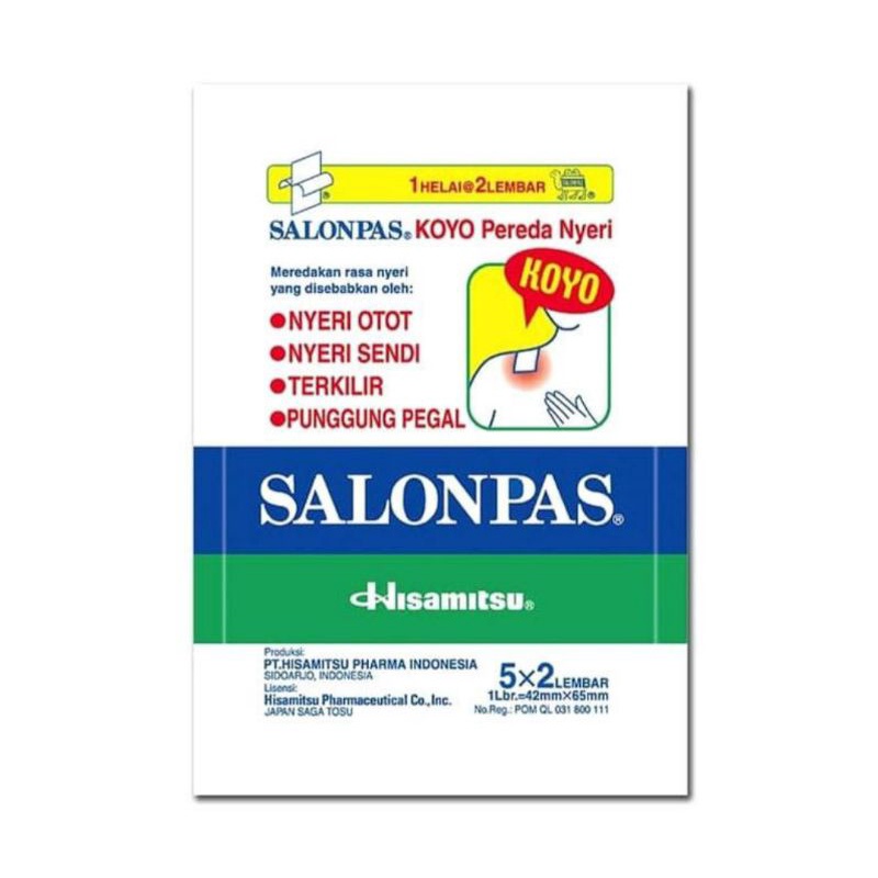 Jual Salonpas Koyo Pereda Nyeri Isi 10 Lembar 5x2 Lembar Salon Pas