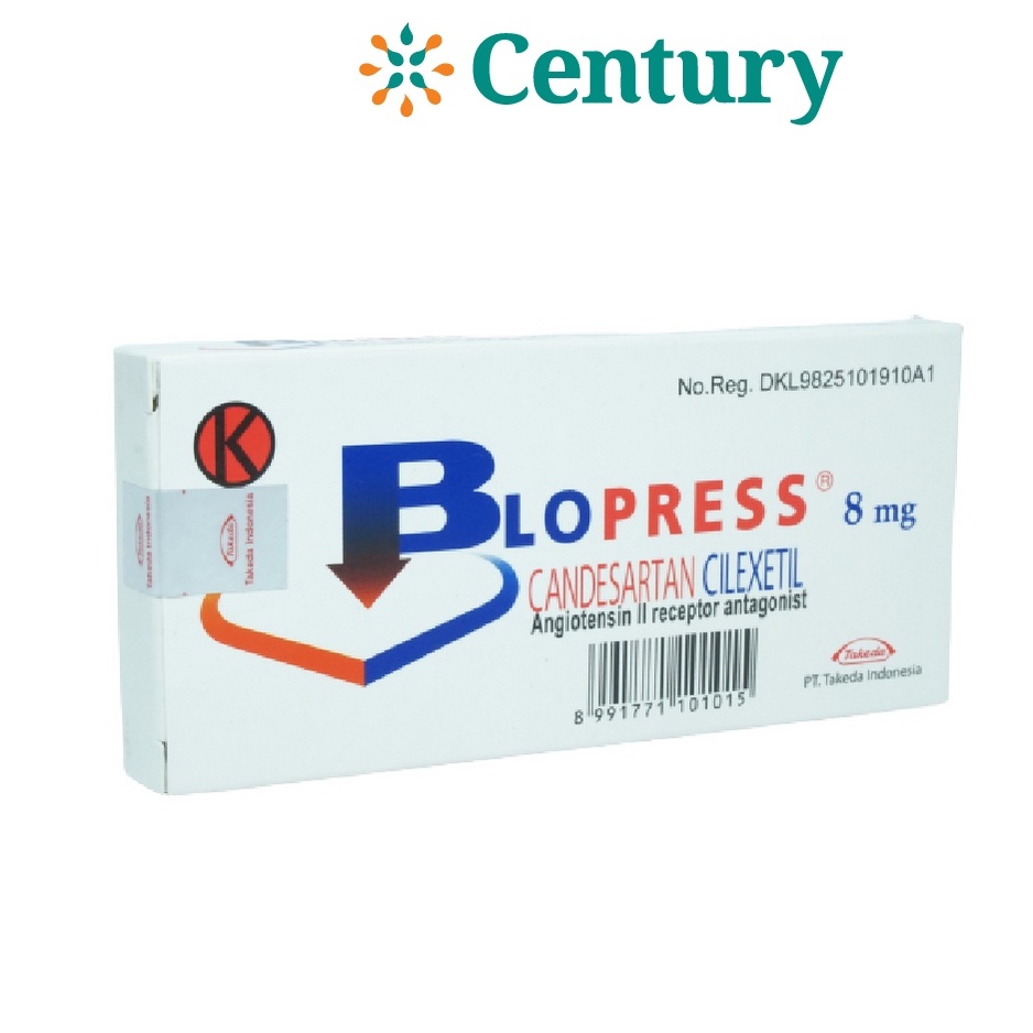 Jual BLOPRESS 8 MG 1 STRIP ISI 7 TABLET CANDESARTAN HIPERTENSI