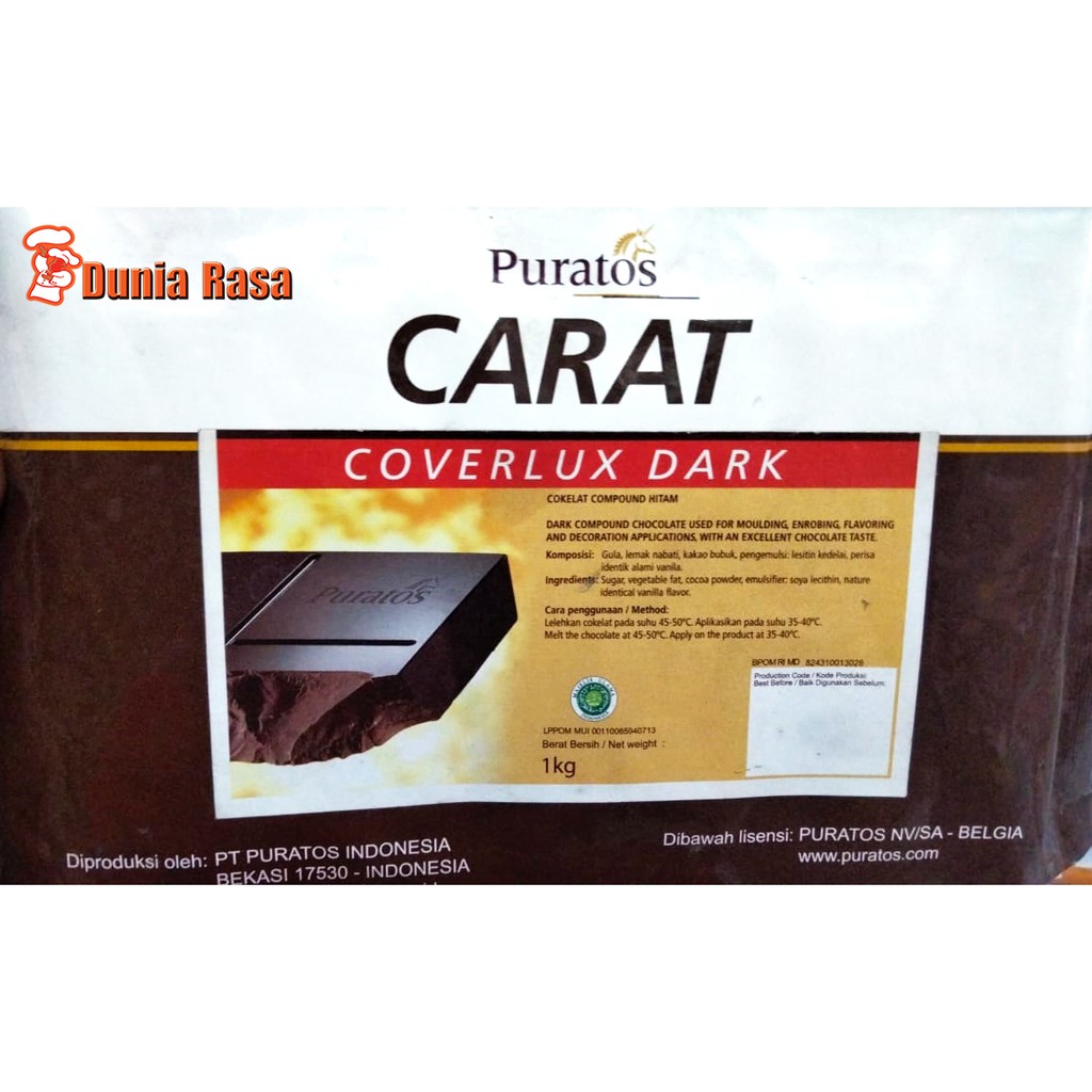 Jual Puratos Cokelat Carat Coverlux Dark 1kg Shopee Indonesia