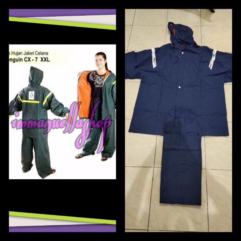 Jual Jas Hujan Jaket Celana Setelan Penguin S CX7 Size XL XXL Super