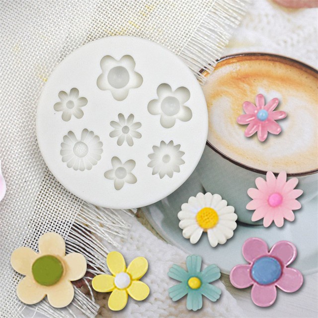 Jual SILICONE MOULD 7 FLOWERS CETAKAN SILICON KELOPAK BUNGA DAISY