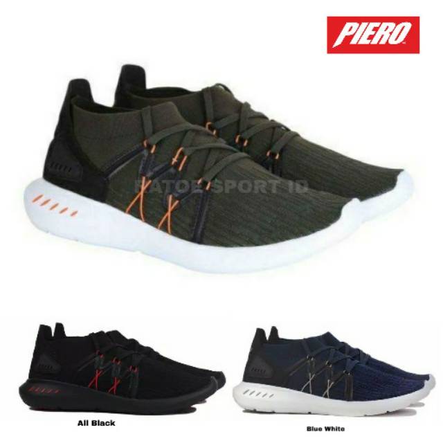 Jual SEPATU ORIGINAL PIERO NOBLE EPIC 3D ALL BLACK NAVY DUSTY