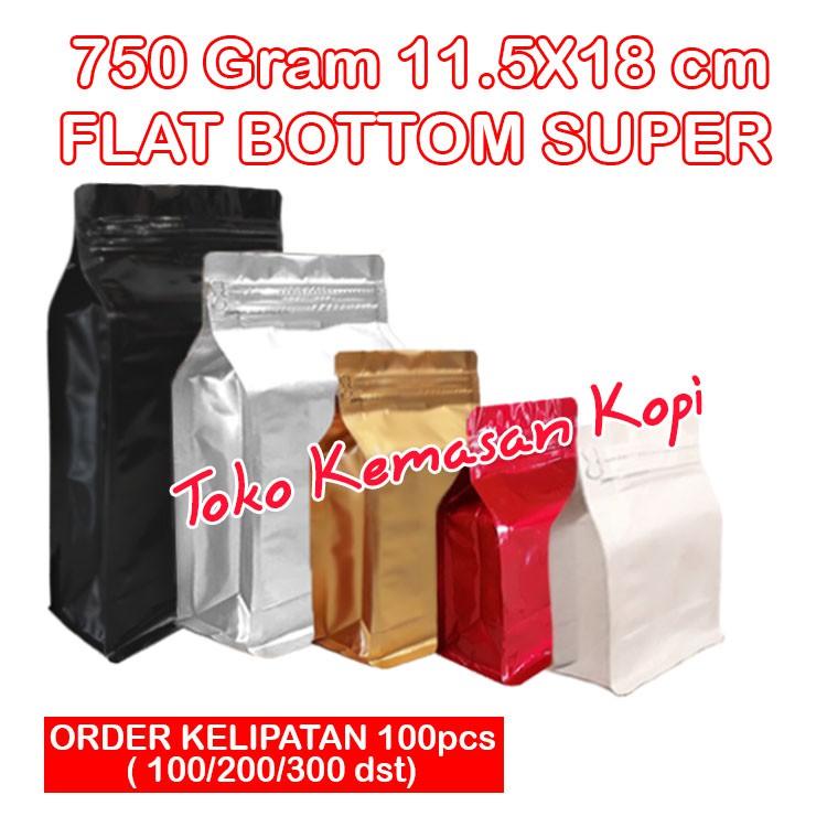 Jual Kemasan Flat Bottom Super Padat Ziplock Kemasan Kopi Gr