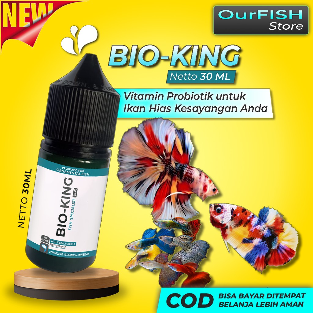 Jual BIO KING Vitamin Probiotik Ikan Cupang Guppy Gupy Avatar Blue Rim