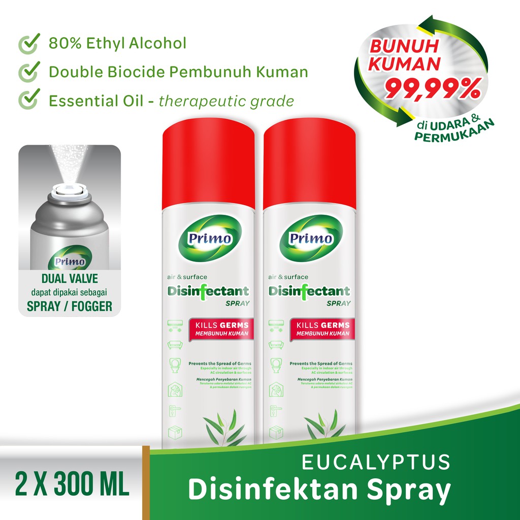 Jual Primo Disinfectant Spray Fogging Eucalyptus X Ml Shopee