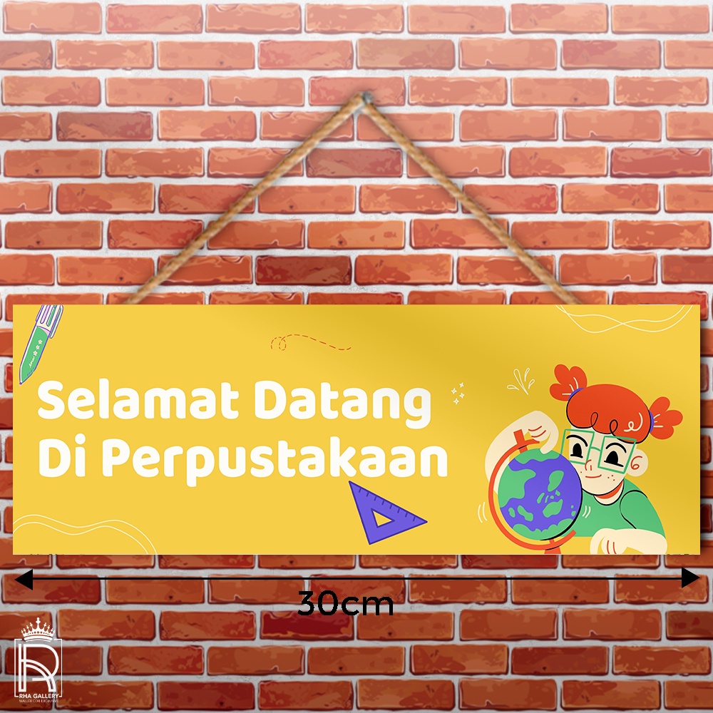 Jual RHA GALLERY Hiasan Dinding Gantung Welcome To Library Edukasi