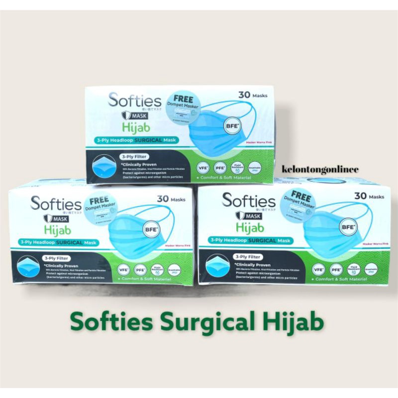 Jual Softies Hijab Surgical Pink Masker Softies Surgical Hijab