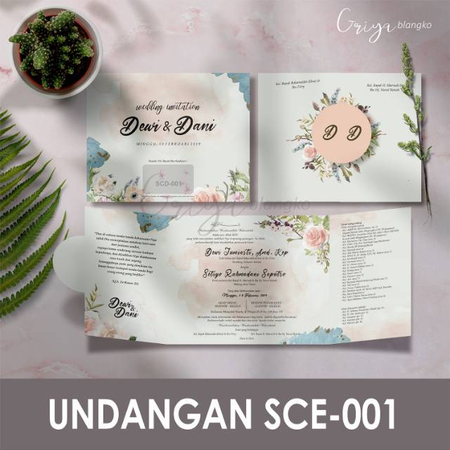 Jual SCE 001 GRIYA CARD UNDANGAN BLANKO MURAH Blangko Undangan