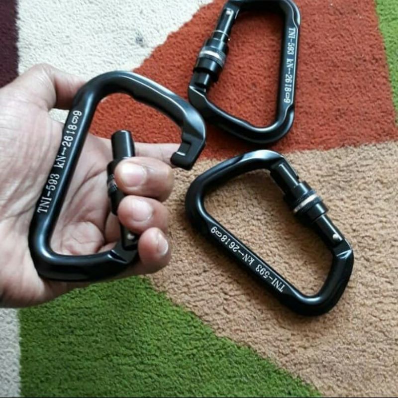 Jual Carabiner Original Tni Screw Delta Panjat Tebing Mapala Shopee