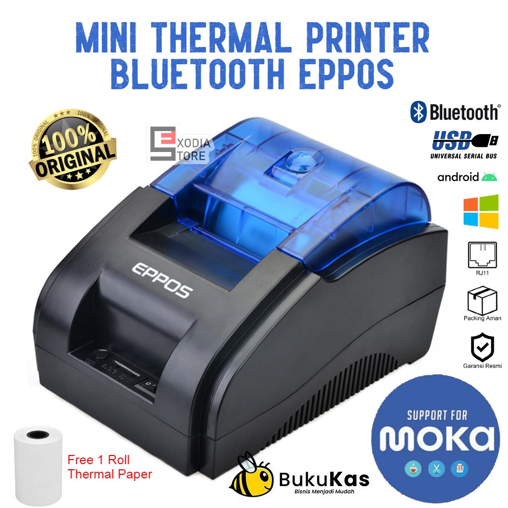 Jual Original EPPOS EP RPP02 EP58M Mini Thermal Printer Bluetooth 58mm