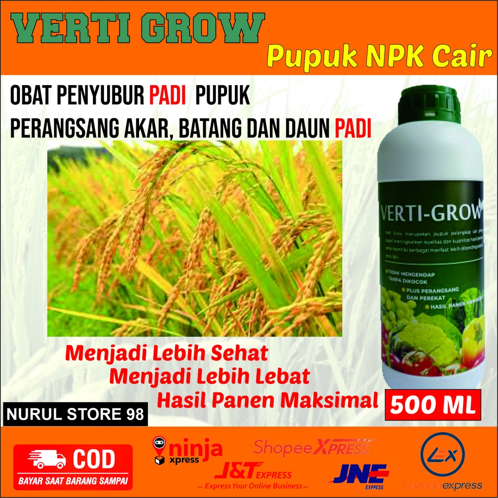 Jual Terlaris Verti Grow Pupuk Npk Cair Pelebat Padi Atasi Hama