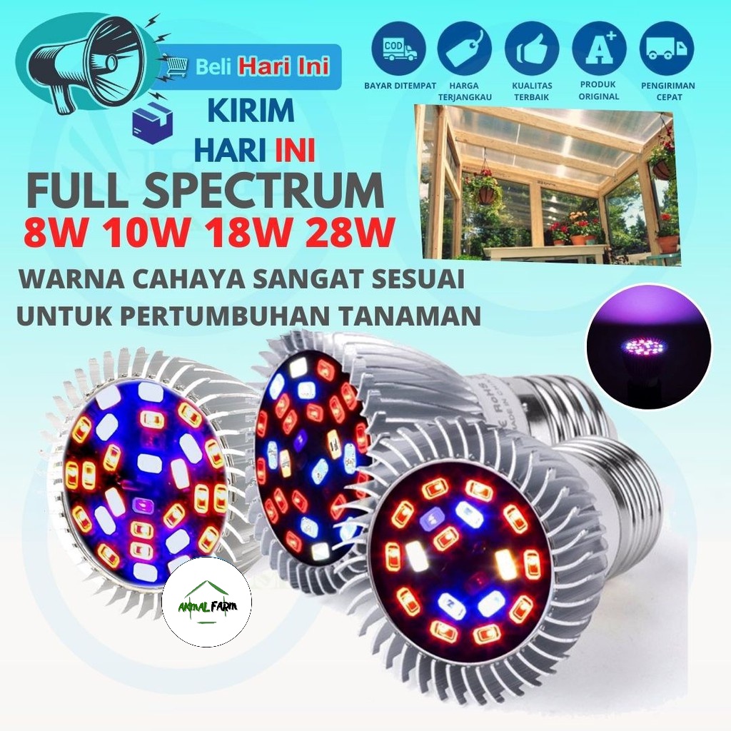 Jual Lampu Cahaya Tanaman Tumbuhan Hidroponik LED Grow Light E27 220V