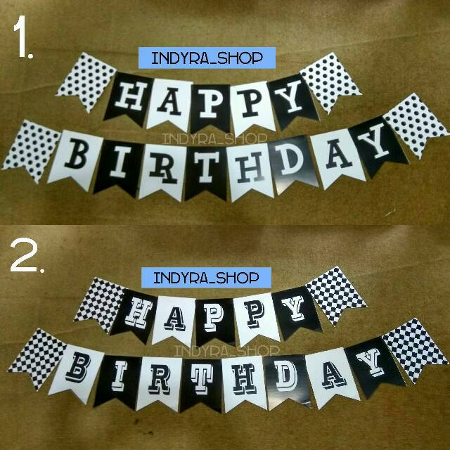 Jual Bunting Flag Bendera Banner Huruf Tulisan Happy Birthday Pesta