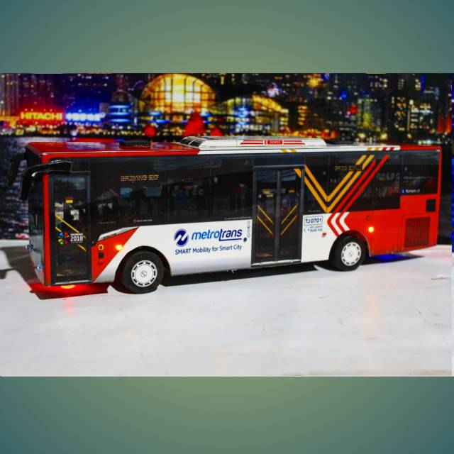 Jual Mainan Bus Telolet Basuri Miniatur Bis Bus Metro Trans Mainan