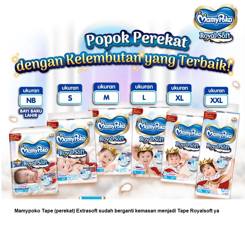 Jual Mamypoko Royal Soft Perekat Nb S M L Xl Xxl Popok