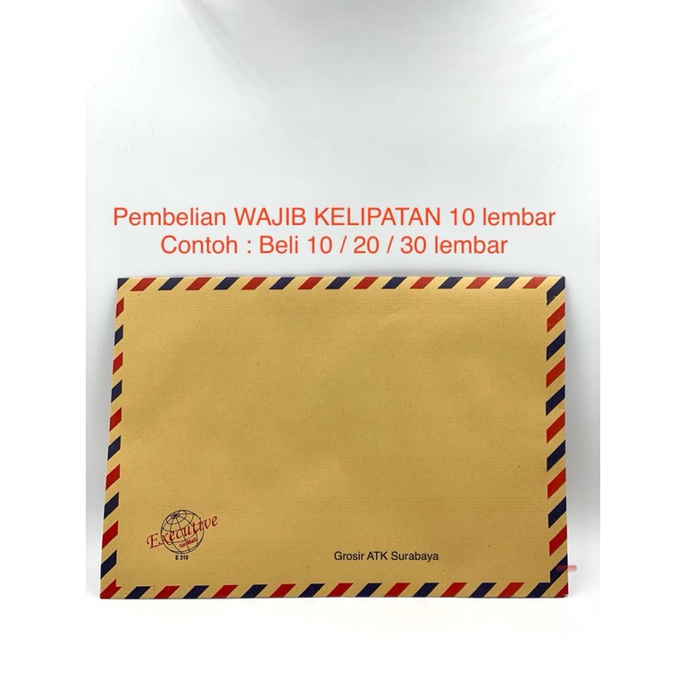 Jual Amplop Coklat Ukuran Folio Air Mail Tali Executive 310 25 X 35 Cm