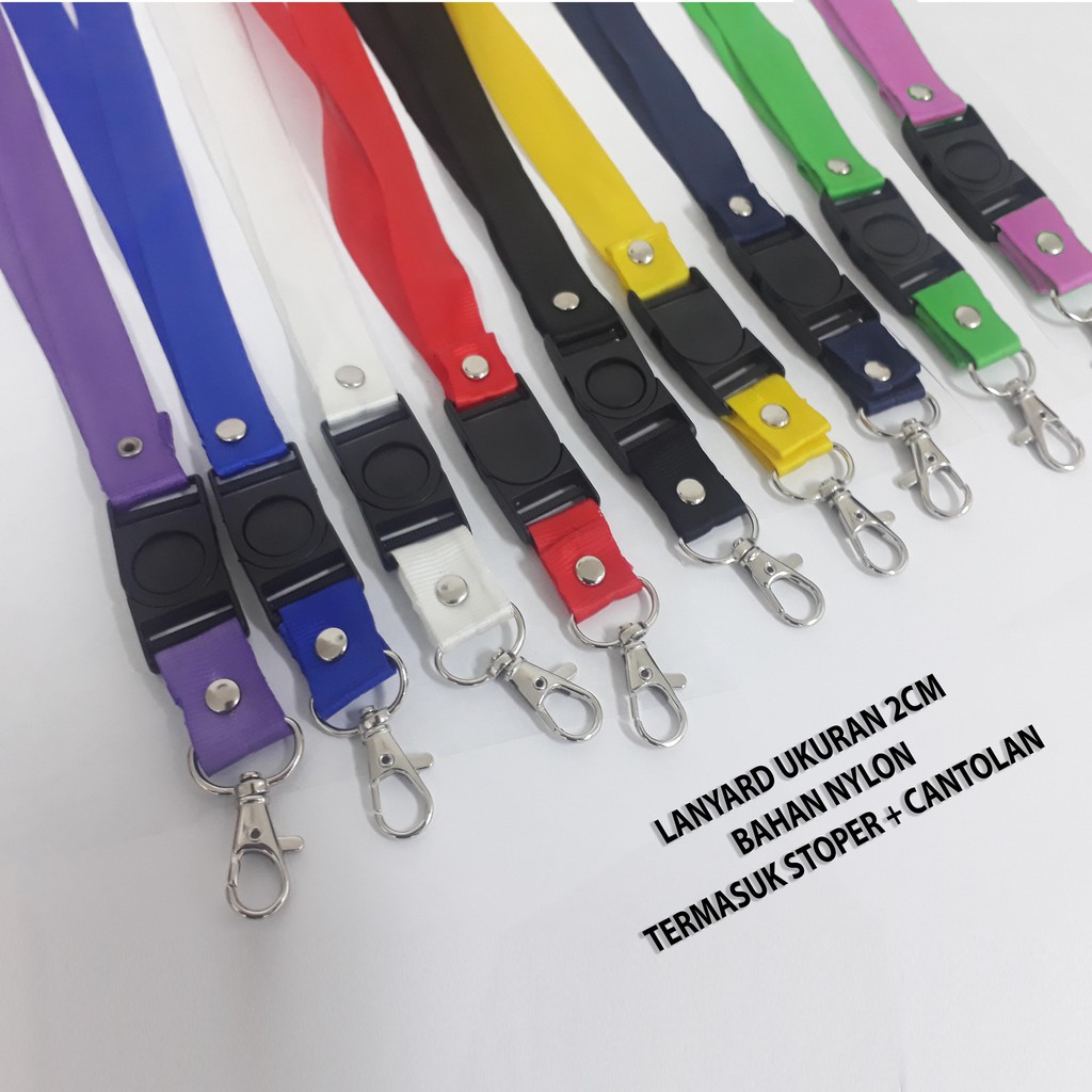 Jual Lanyard Tali Id Card Polos Ukuran Cm Bahan Nylon Stopper