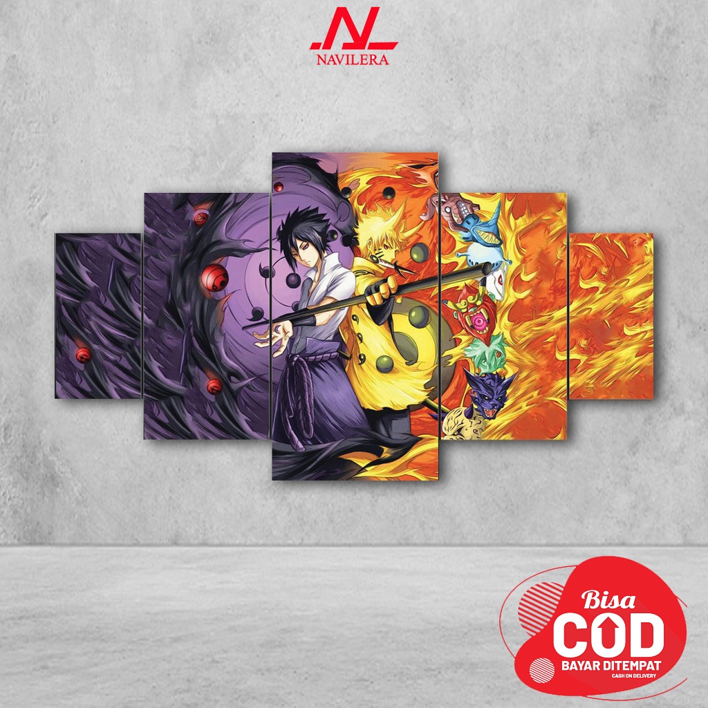 Jual NAVILERA Hiasan Dinding Kamar Poster Kayu Anime Naruto Sasuke