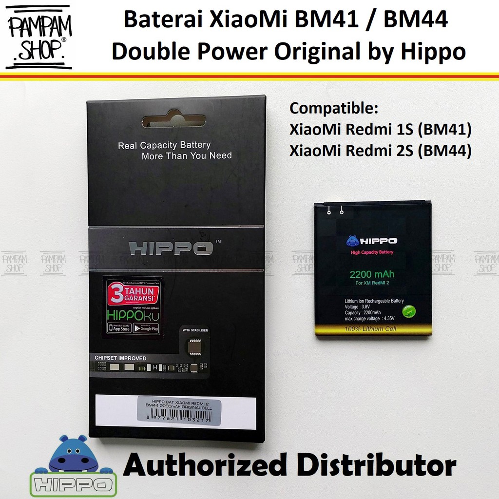 Jual Baterai Hippo Double Power Original XiaoMi Redmi 2 2S Prime S BM44