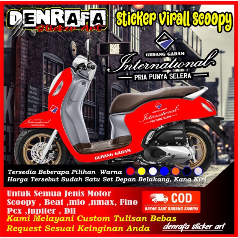 Jual Stiker Cutting Viral Scoopy Gudang Garam Sticker Decal All Motor