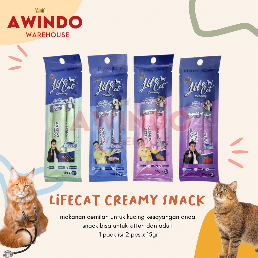 Jual Life Cat Creamy Makanan Cemilan Snack Kucing Kitten Adult