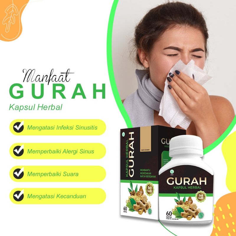 Jual Kapsul Herbal Gurah Atasi Batuk Berdahak Gangguan Pernapasan