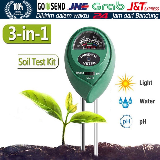 Jual 3in1 Soil Water Moisture Light PH Meter Tester Digital Analyzer