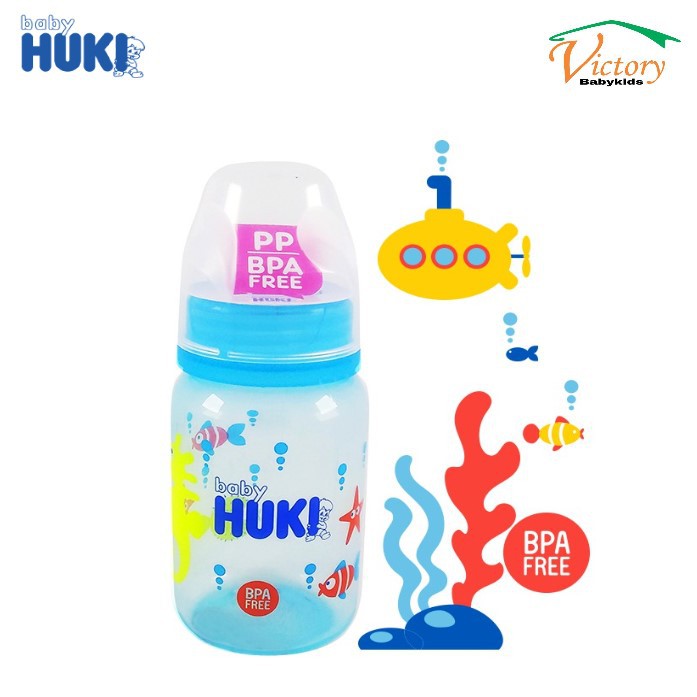 Jual Huki Baby Botol Pp Sp Round Warna Biru Ml Shopee Indonesia