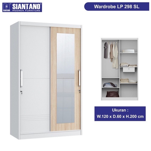 Jual Lemari Pakaian Sliding Kaca Pintu Siantano Lp Sl Shopee