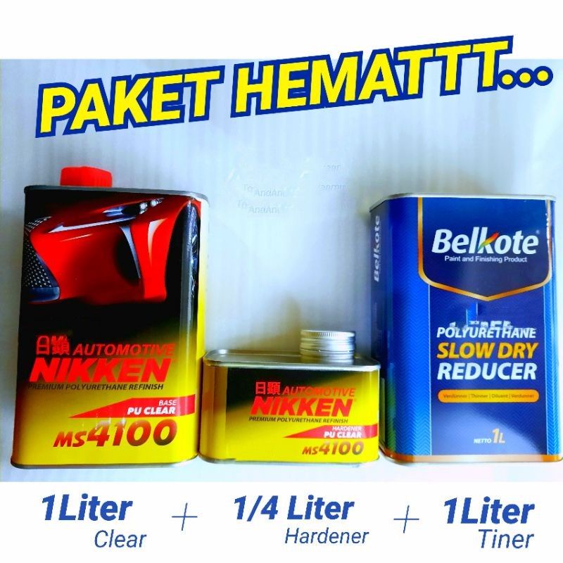 Jual Paket Clear Nikken MS 4100 Hardener Thiner Belkote Slow Dry 1