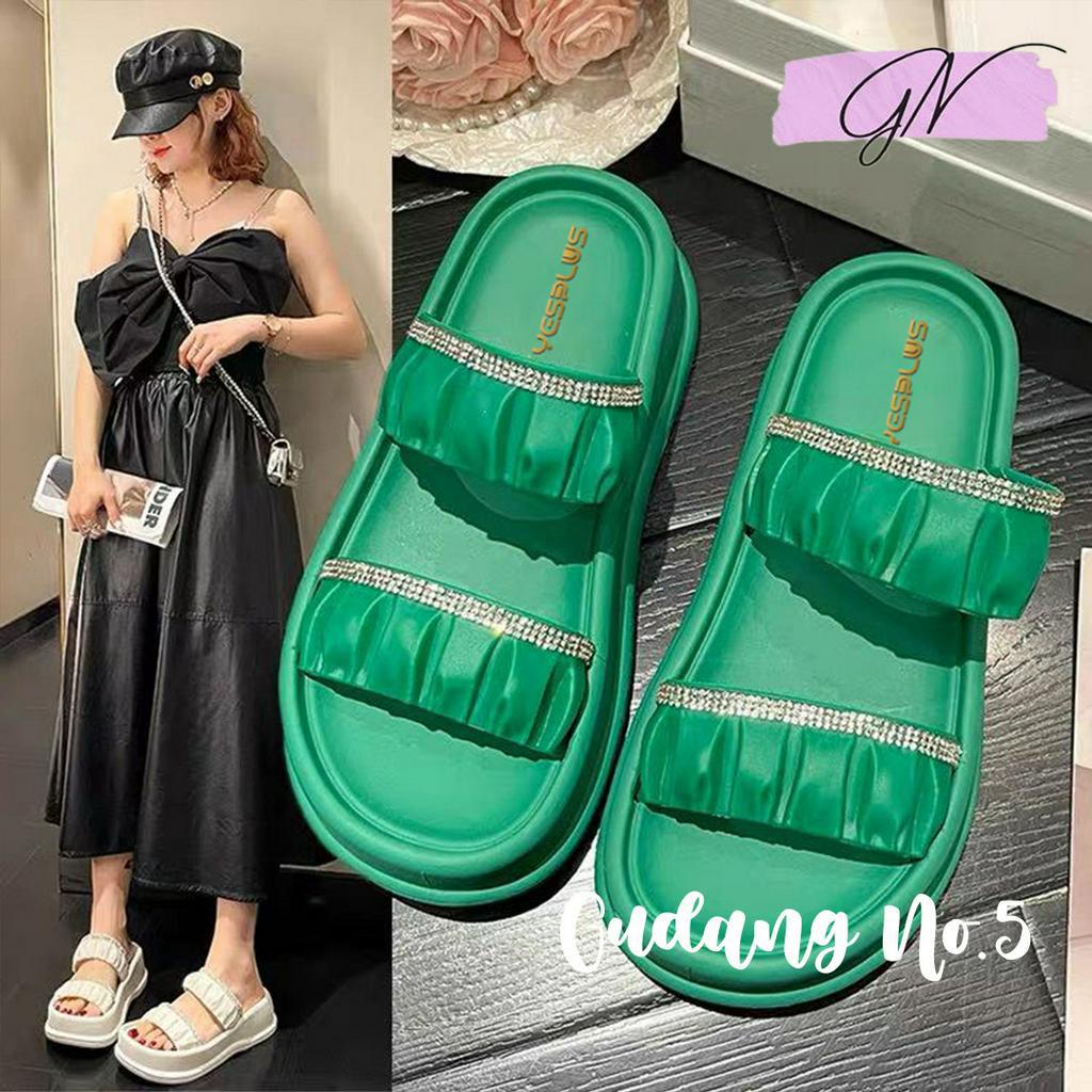 Jual Gn Sandal Selop Wedges Tinggi Cm Tali Dua Fashion