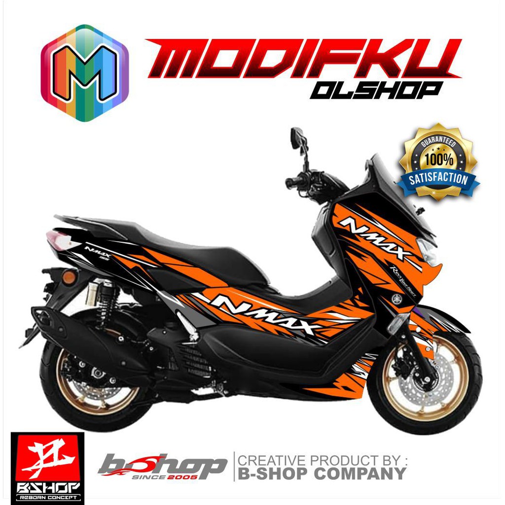 Jual Stiker Decal Full Body Yamaha Nmax Old Motif Grafis Orange