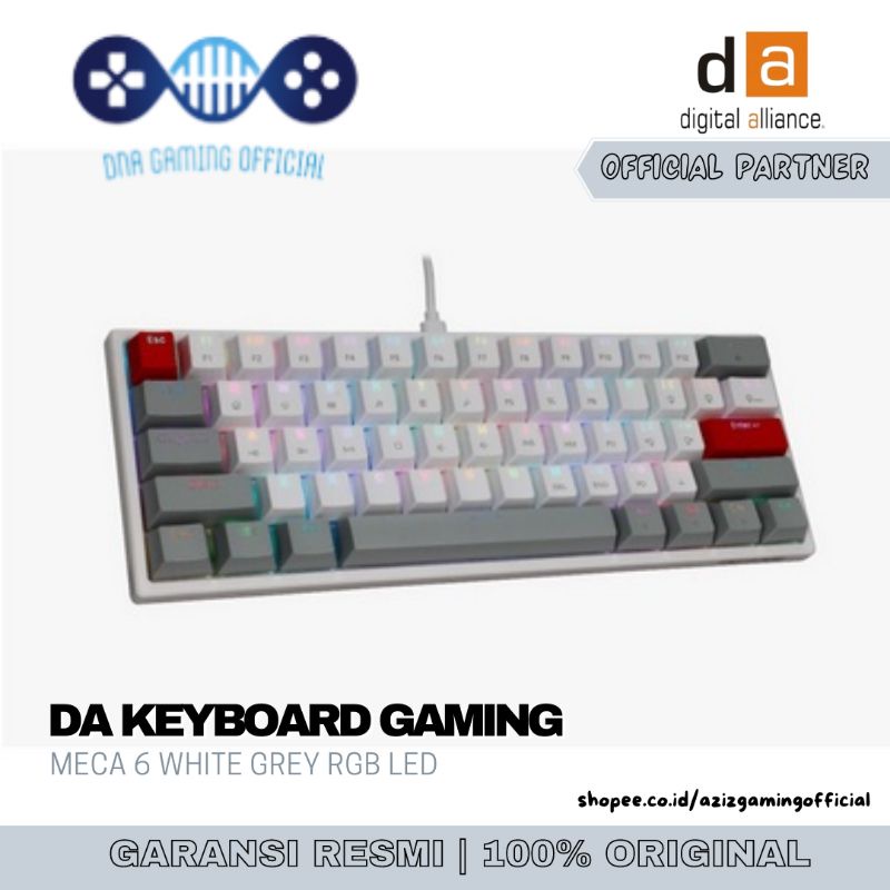 Jual Ori Digital Alliance Keyboard Gaming Meca Grey White Rgb