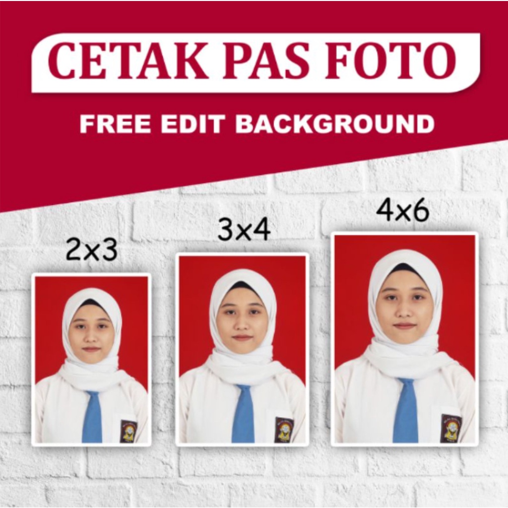 Jual Cetak Pas Phas Foto 4x6 3x4 2x3 Edit Jasa Ganti Background Warna