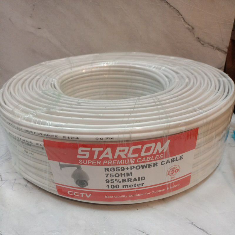 Jual KABEL CCTV STARCOM RG59 POWER ATAU KABEL RG6 POWER 100M