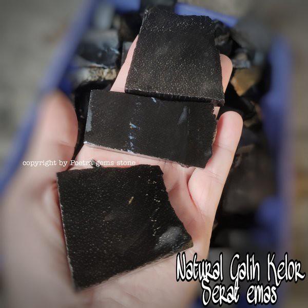 Jual Bahan Rough Natural Batu Fosil Galih Kelor Hitam Berserat Shopee