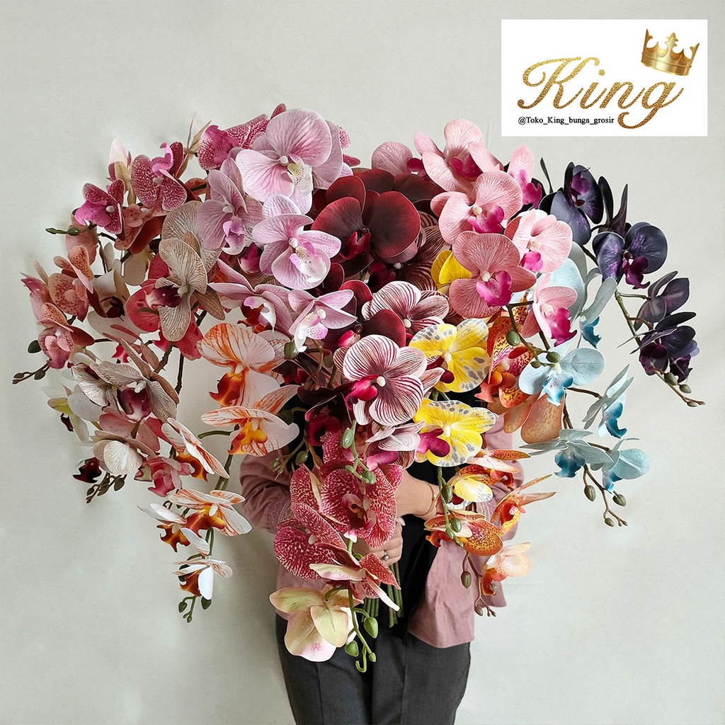 Jual Artificial Flower Real Touch Autumn Orchid Bunga Anggrek Latex