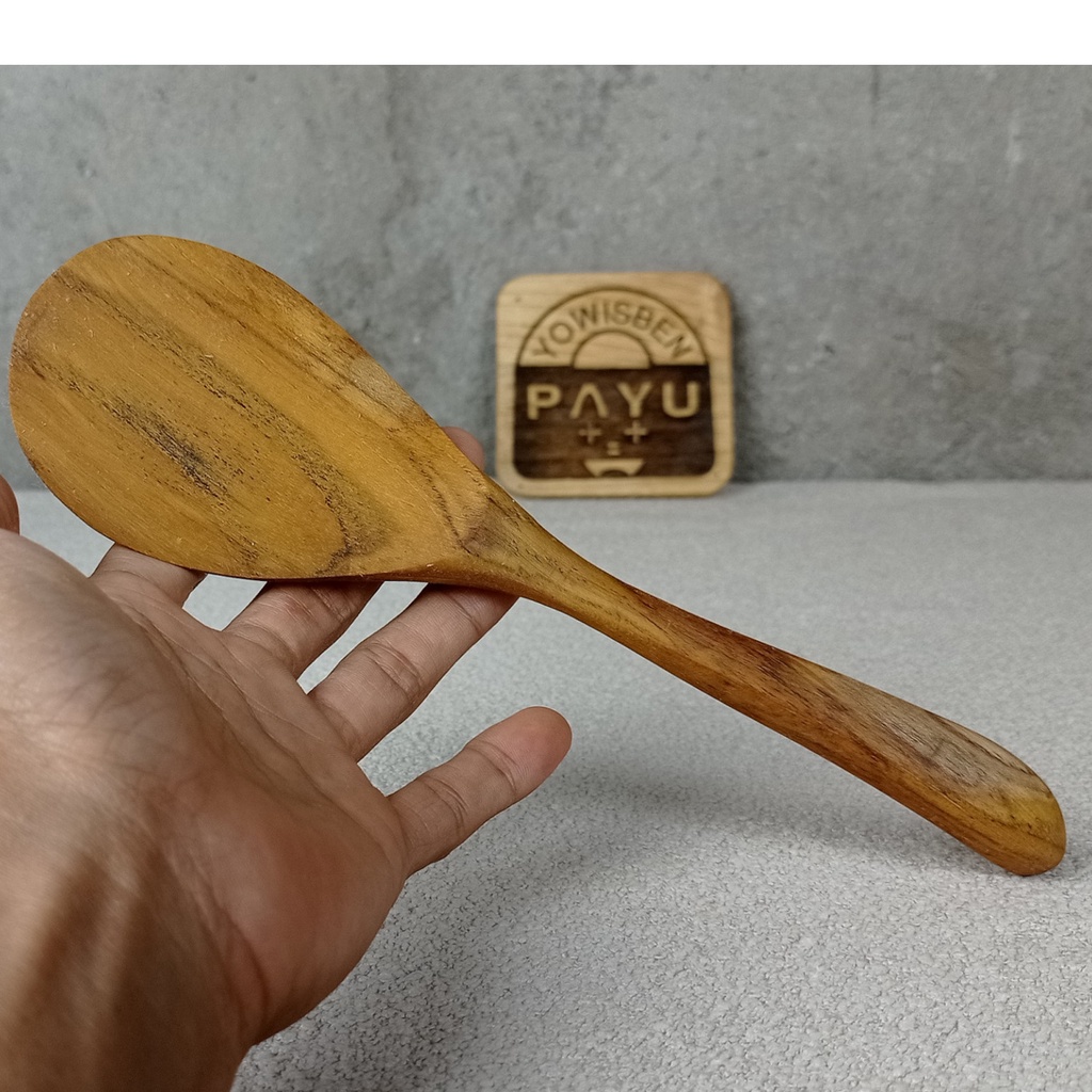 Jual Sendok Nasi Kayu Jati Entong Kayu Jati Tebal Yowisben Payu Bulat