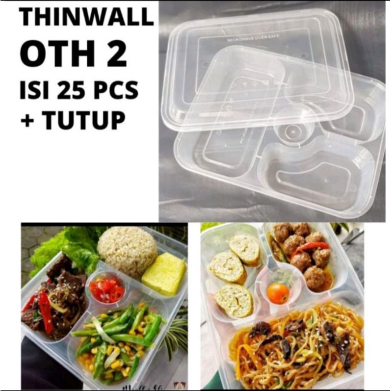 Jual Thinwall Bening Oth Sekat Tray Bening Bento Mika