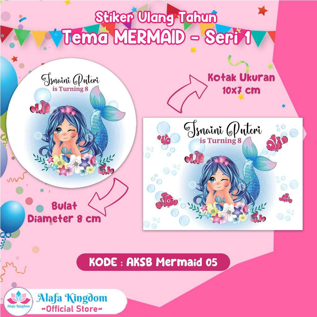 Jual Alafakingdom Stiker Ulang Tahun Mermaid Seri Stiker Ultah