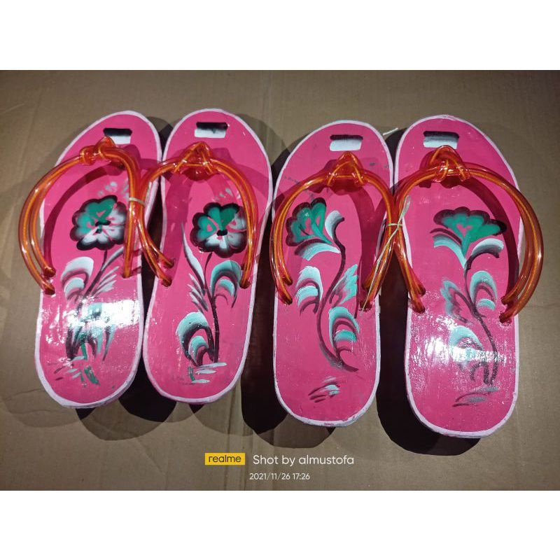 Jual Sandal Bakiak Lukis Sandal Kayu Sandal Gempiak Klompen Sandal