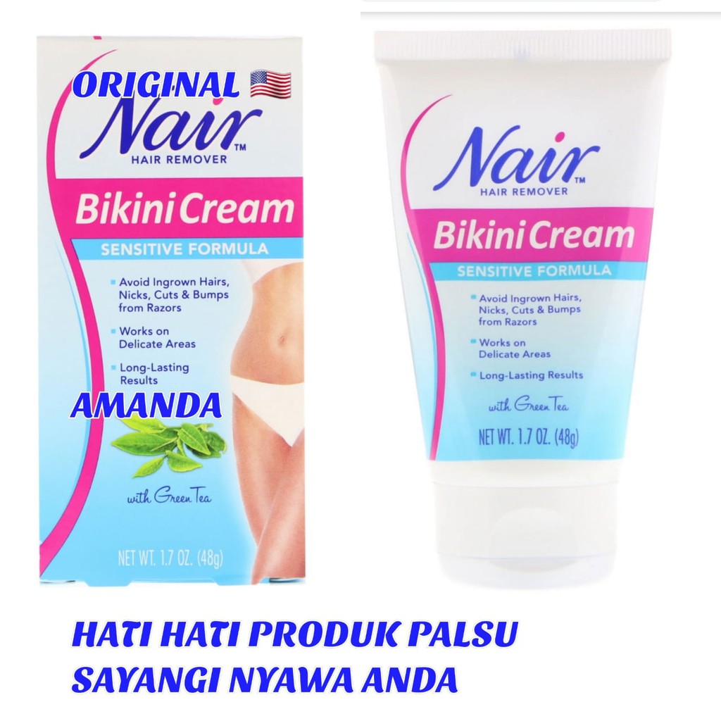 Jual Nair Hair Remover Bikini Cream With Green Tea Sensitive Formula