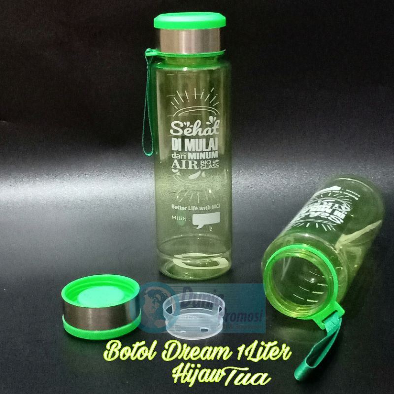 Jual Bio Tumbler Botol Bioglass Mini MCI 1000ml Logo Sehat Dimulai