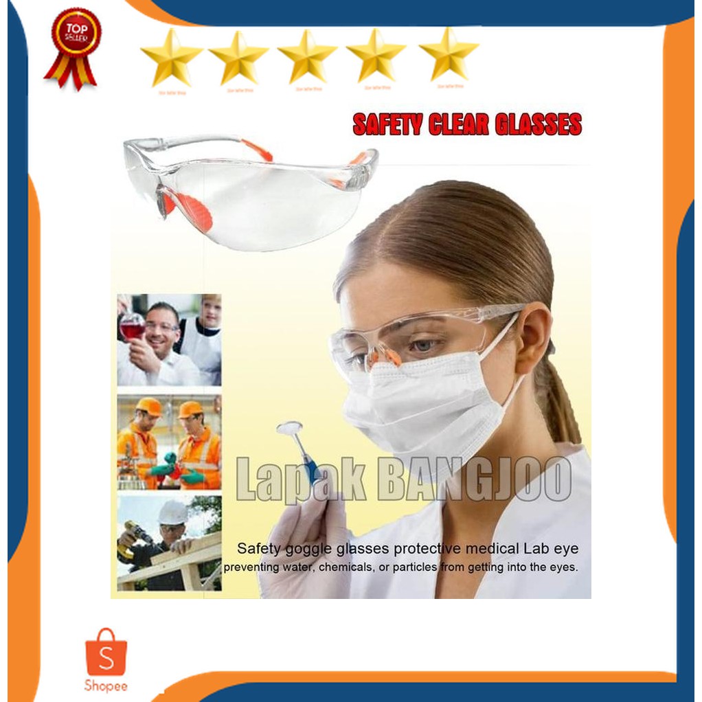 Jual Lagi Promo Kacamata Safety Clear Bening Karet Orenz Kacamata