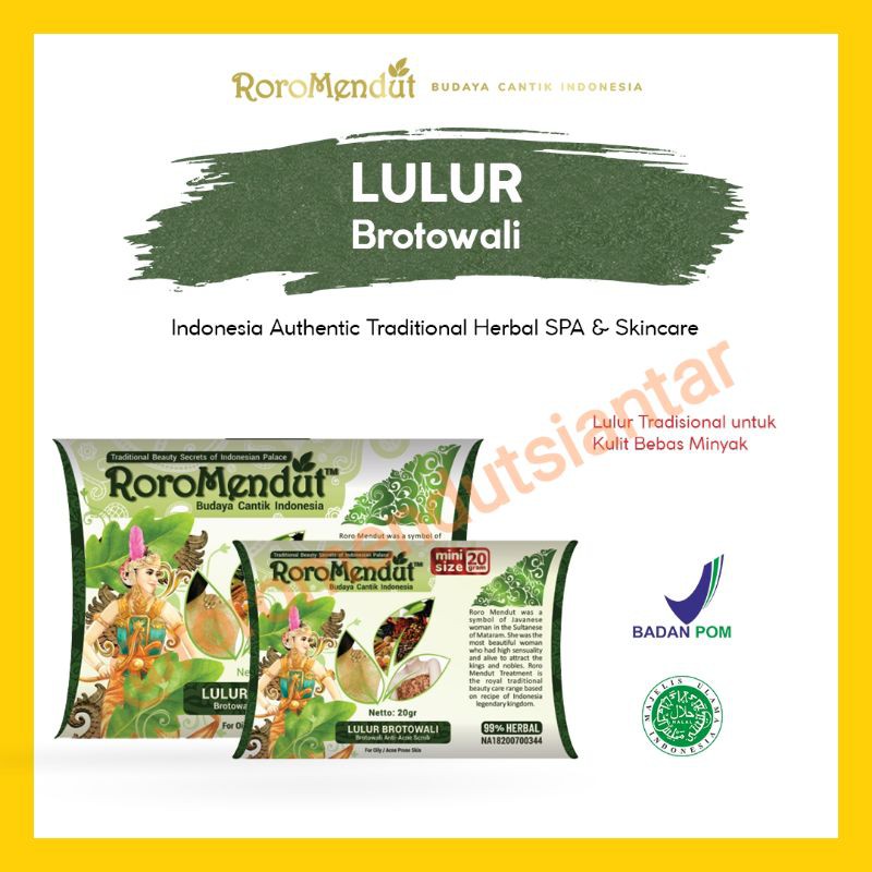 Jual ORIGINAL Roro Mendut LULUR BROTOWALI MINI SIZE 20Gr Shopee Indonesia