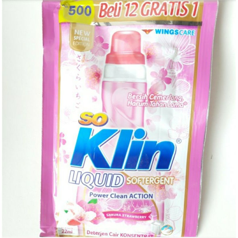 Jual Soklin Liquid Cair Sachet Ml Anti Bacterial Detergen Pakaian