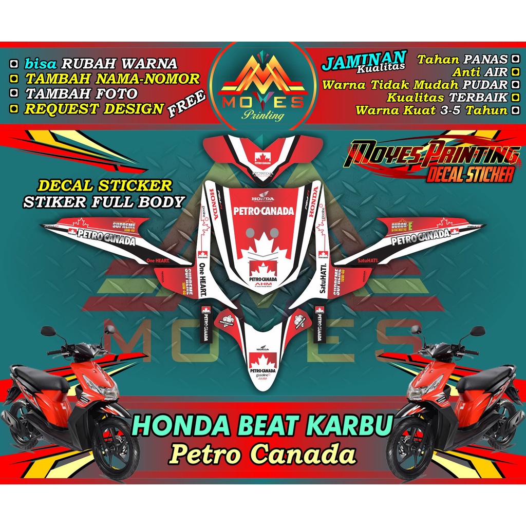 Jual Stiker Decal Beat Karbu Full Body Motif Petro Canada Keren