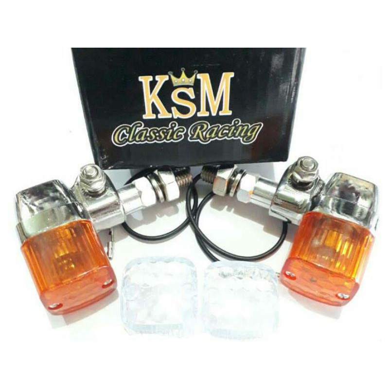 Jual Lampu Sen Sein Reteng Variasi Kotak Chrome Kaca Dobel Ksm Shopee