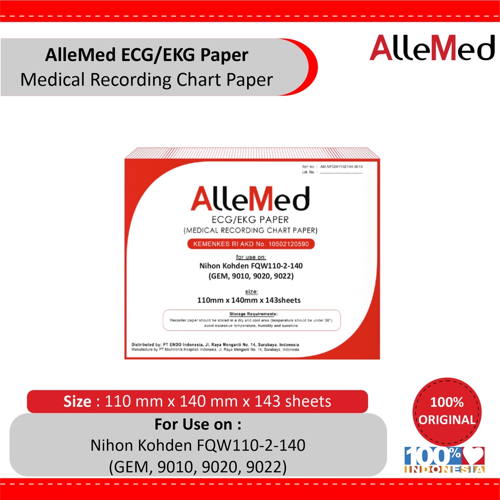 Jual Allemed Ecg Paper Nihon Kohden Fqw Mm X Mm X Lembar