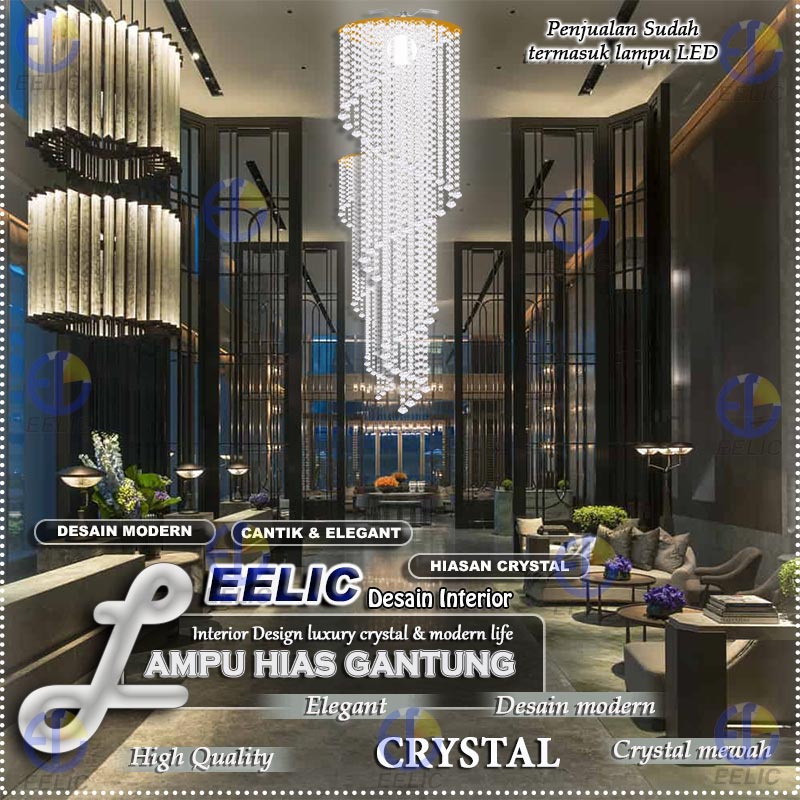 Jual Eelic Lhg Lampu Hias Gantung Manik Crystal Bentuk Spiral